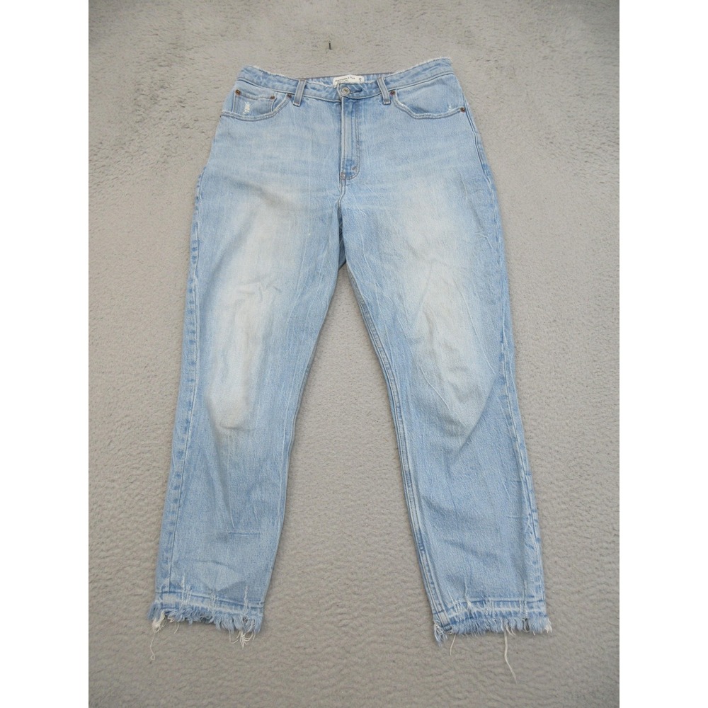 Abercrombie & Fitch Y2K Curve Love Jeans Womens 29 Blue High Rise Mom Distressed